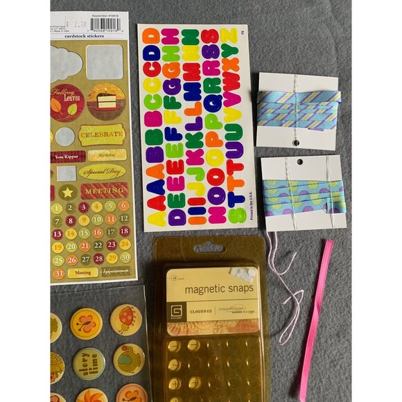 Scrapbooking & Crafting Supplies Bundle: Stickers Magnetic Snaps Die-Cut Shapes - Picture 2 of 9